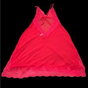 Victoria’s Secret Sexy Red Sheer Chemise Lingerie Sz S